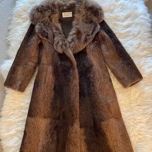 Calf length Beaver fur coat
